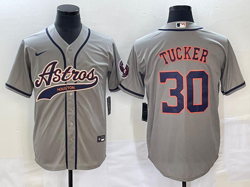 Men's Houston Astros Kyle Tucker #30 Gray Jersey Joint Edition